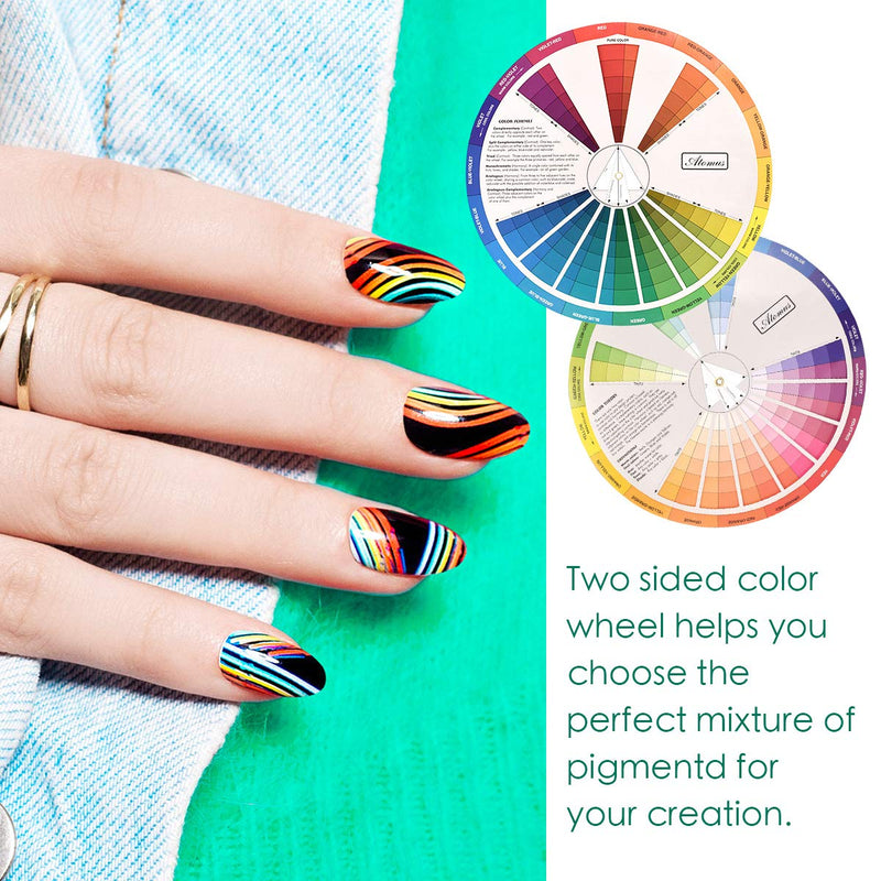 Creative Color Wheel, Paint Mixing Learning Guide Art Class Teaching Tool for Makeup Blending Board Chart Color Mixed Guide Mix Colours (9.25inch) - NewNest Australia