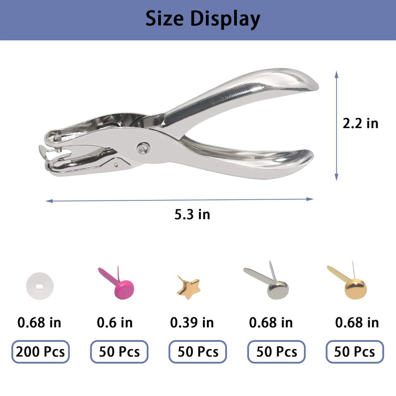 200 Pieces Paper Fasteners Brads, Multi Color Mini Brads Round Fasteners with 200 Pieces Silver Washers and Single Hole Metal Punch Pliers, Metal Paper Brads for Craft, Scrapbooking, DIY Supplies A - NewNest Australia