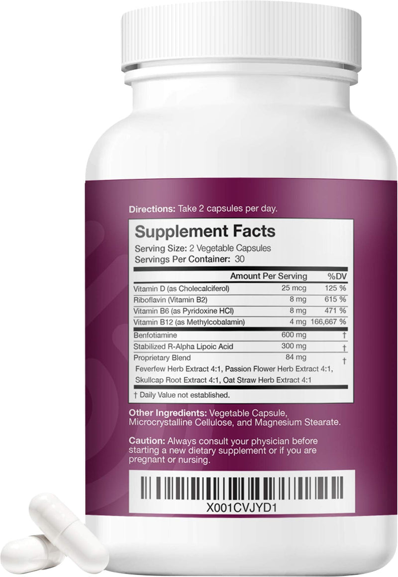 Nerve Renew Advanced Nerve Support - Natural Nerve Discomfort Support with R-Alpha Lipoic Acid and Vitamin B Complex - 60 Capsules - Antioxidant Potency, Fast-Acting Formula 60 Count (Pack of 1) - NewNest Australia