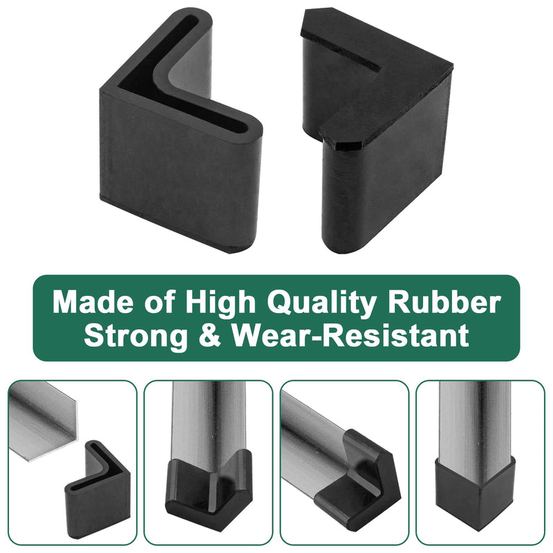 Bivethoi 20 PCS 1 Inch / 25mm Rubber Caps Angle Iron End Caps, L Shaped Rubber Covers Furniture Angle Iron Foot Pads, Shelf Feet Pad Rubber Bed Frame Cover Rack Floor Protector for Shelves (Black) 1 x 1 Inch / 25mm x 25mm - NewNest Australia