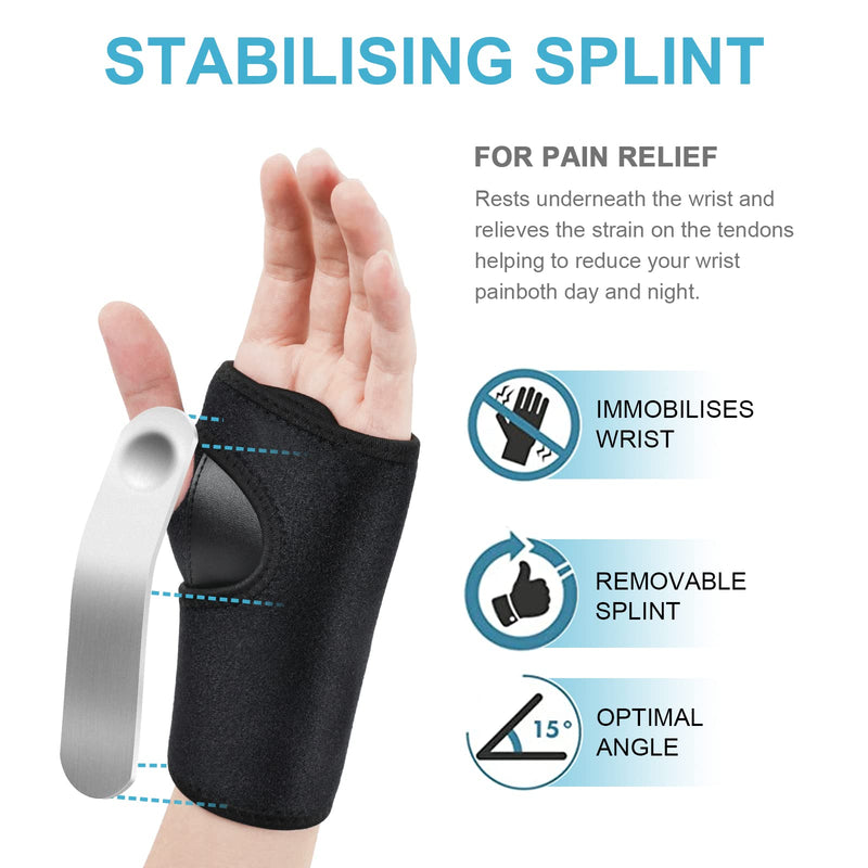 ACWOO Wrist Support Splint Brace, Adjustable Wrist Strap Carpal Tunnel Compression Splint Relieves Wrist Pain, Sprains, Tendonitis and Joint Pain, Breathable Wrist Brace Provides Wrist Support (Left) Left - NewNest Australia