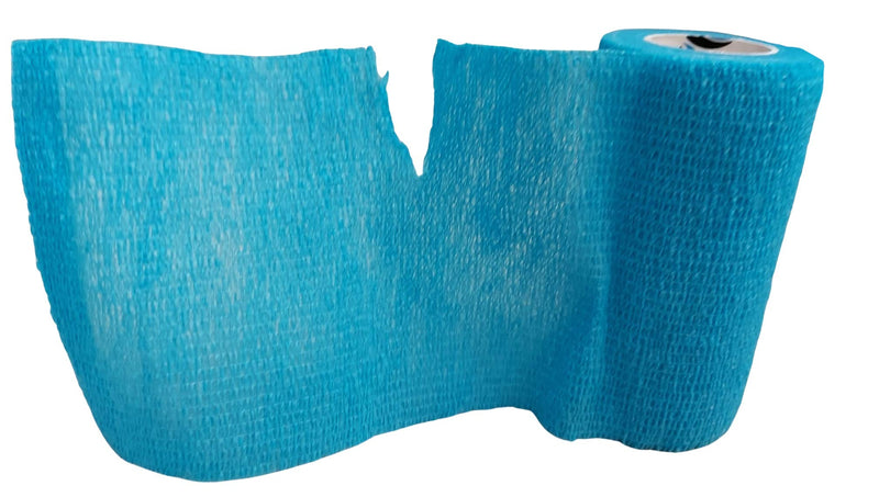 Pintomed Self-Adhesive Bandage Stretched - 6 X Light Blue Bandages Rolls - 10 Cm X 4.5 M Cohesive Bandage Bandage Fixation Bandage Self-Adhesive Health Plaster Sports Tape Piece For Wrist Leg Arm Vet - NewNest Australia
