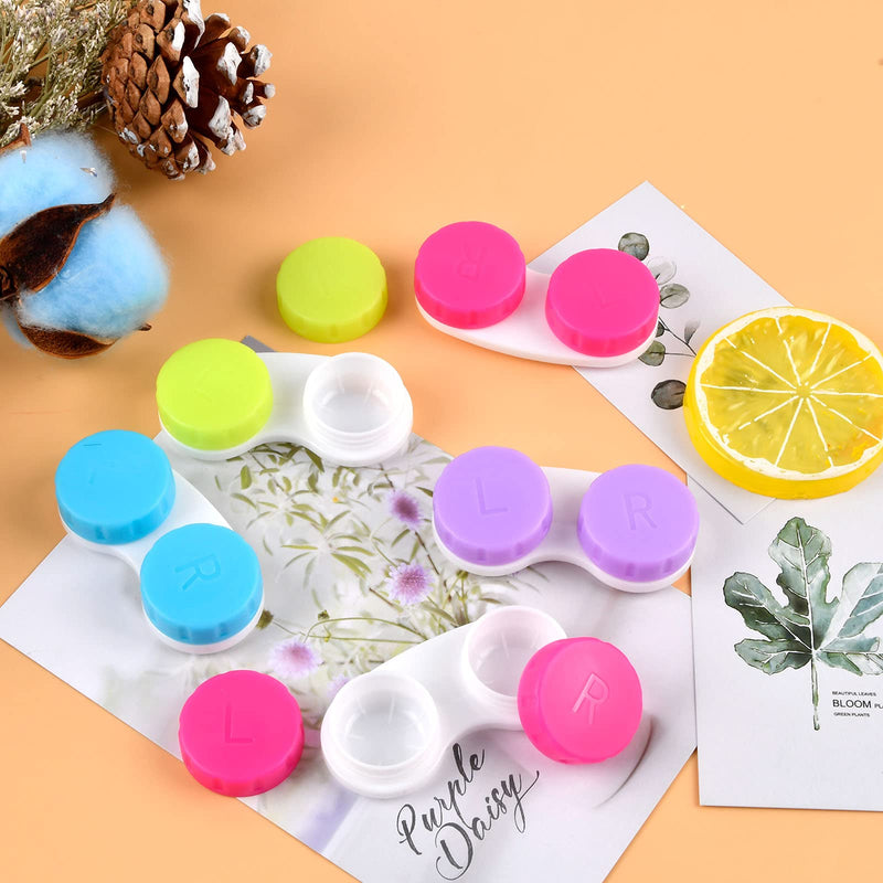 Jinlaili 20 piece contact lens container set, colorful contact lens case, lens container, contact lens container, glasses case, portable, travel contact lens case set for home and travel, 6 colors - NewNest Australia