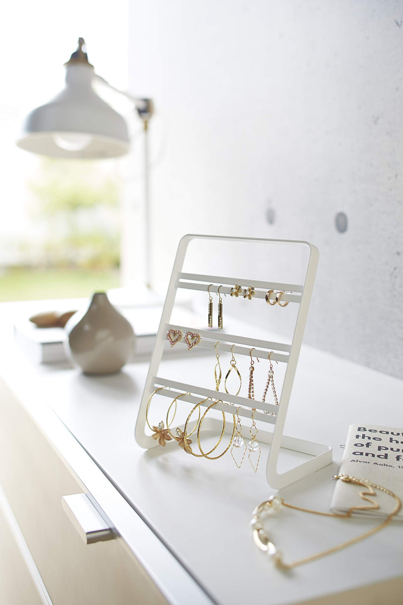 NewNest Australia - YAMAZAKI Earring Display Stand- Holder for Jewelry Organization White 