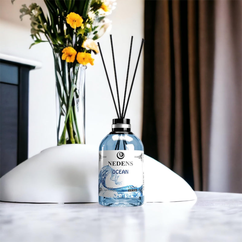 Nedens Reed Diffuser Diffuseur A Roseaux Room Fragrance With Fragrance Sticks, Diffuser, Air Freshener For Office, Bathroom, Kitchen, Room, Perfume For Home, 110 Ml (Ocean) - NewNest Australia
