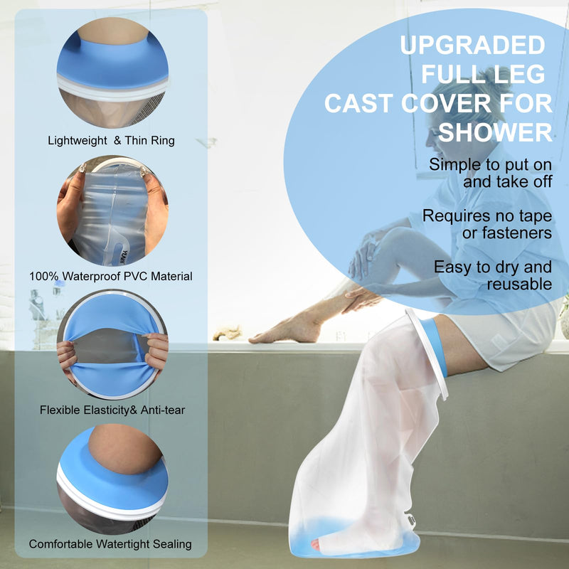 YUNCHI Shower Protection Leg Long Adult Anti Slip XL Cast Protection Waterproof Reusable Bandage Protection for Orthosis Blocks Fixator Thigh Knee Plaster Bandages (Long Leg Protector XL) - NewNest Australia