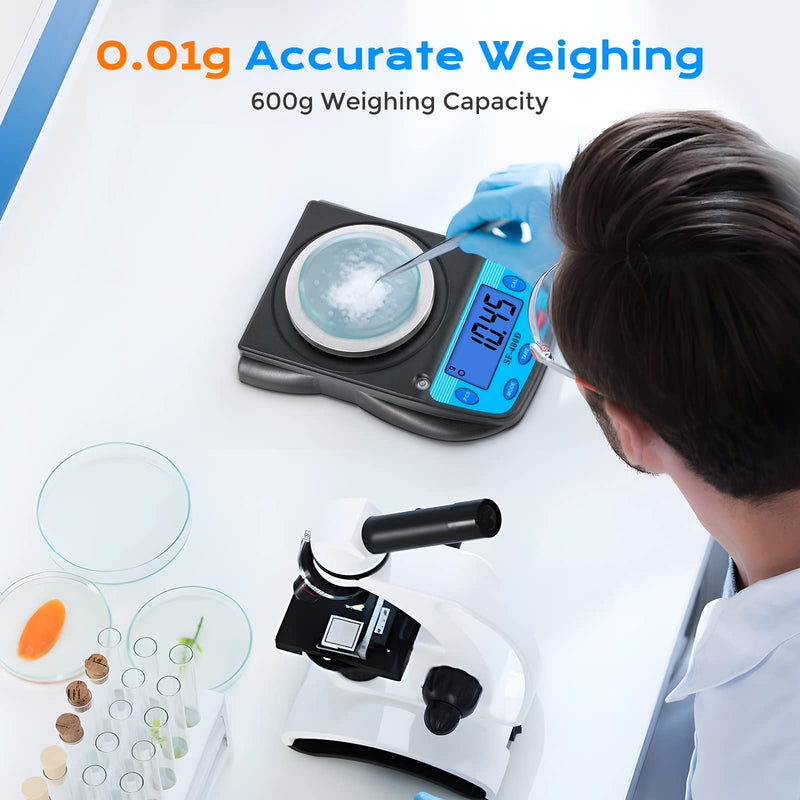 Bonvoisin Digital Laboratory Scales 600 Gx 0.01 G Mini Scales With 2 X 1.5 V Aa Batteries Precision Electronics Lcd Display Scientific Jewelery Scales 0.01 G - NewNest Australia