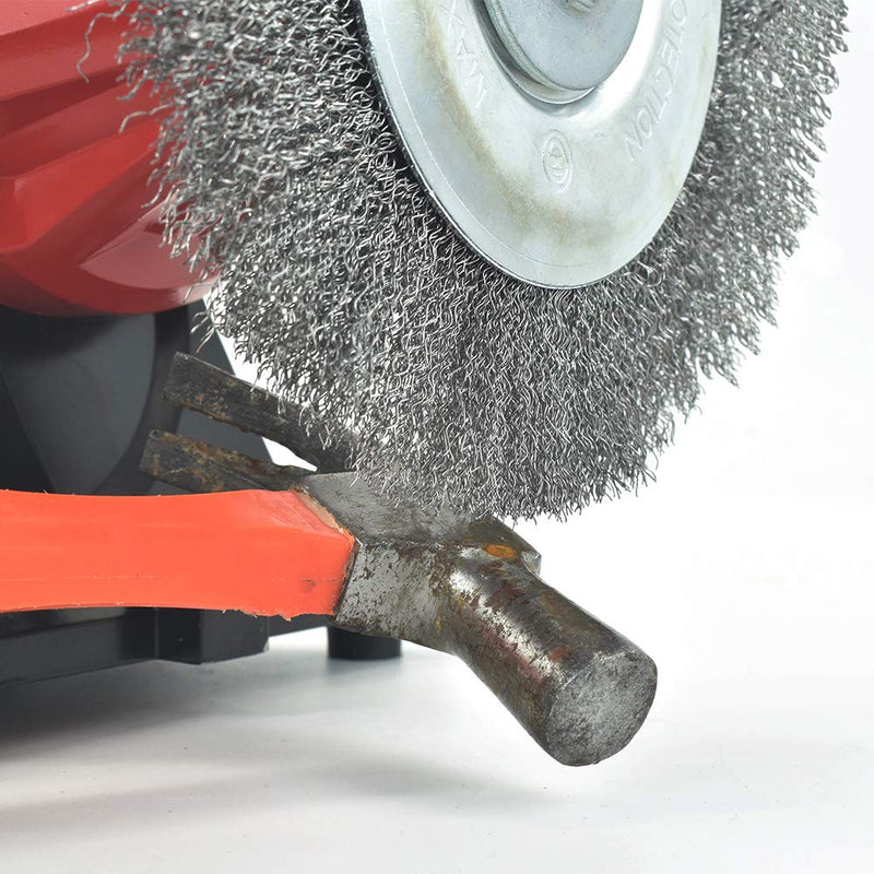 EMILYPRO 6" Bench Wire Wheel Brush | Coarse Crimped Steel Wire 0.012" with 5/8" Arbor for Bench Grinder - 2pcs 6in 2pcs - NewNest Australia