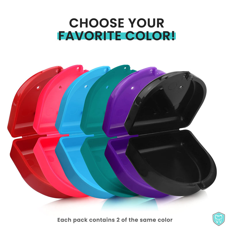Retainer Case (2 Pack). Retainer Case with Vent Holes. Perfect Denture case, Mouth Guard Case, Aligner Case, Mouth Guard Case, Retainer Cases (Black) Black - NewNest Australia