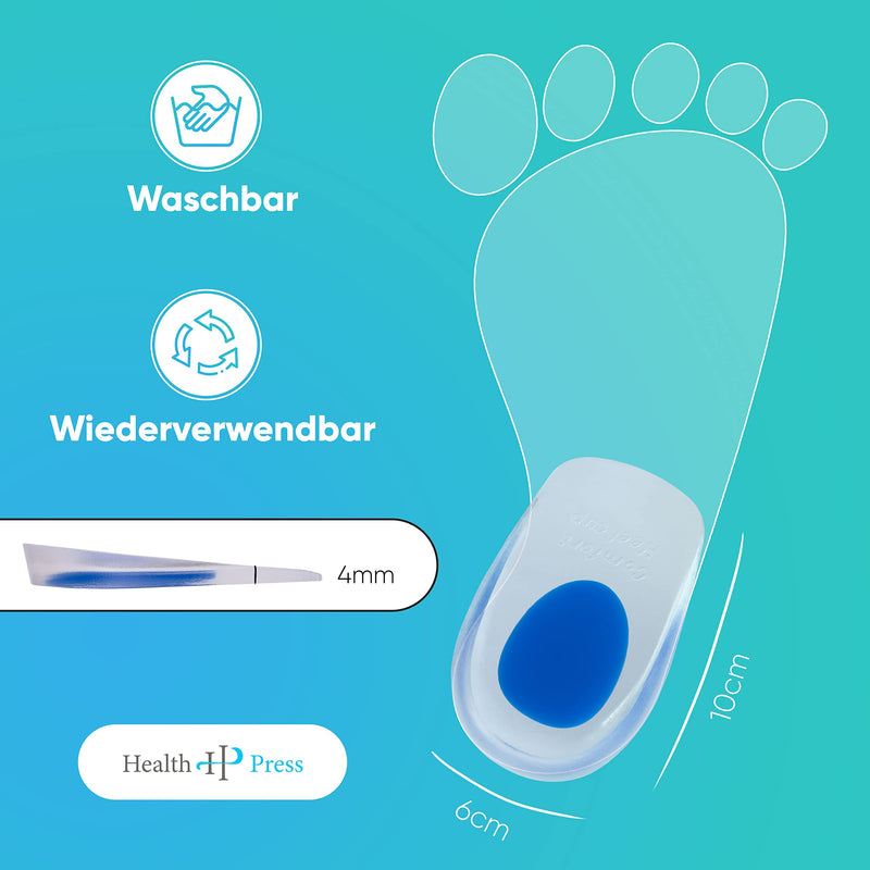 Heel cushion - Original Health Press gel insoles for shoes - 2 pairs of gel insoles in a set - Comfortable professional shoe insoles - Silicone heel pads - Heel cushions for women Blue Blue - NewNest Australia
