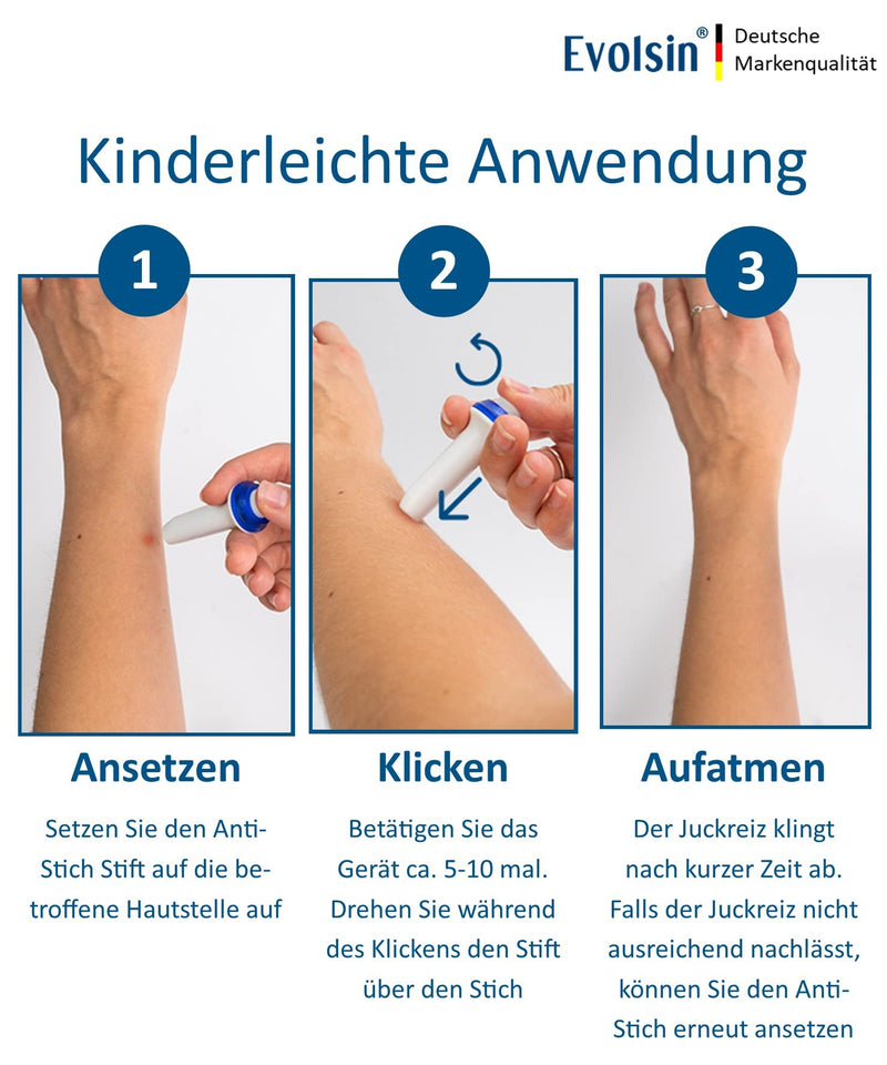 Evolsin Anti-Bite For The Treatment Of Insect Bites Without Chemicals And Heat, Electric Insect Bite Healer Relieves Itching And Swelling, Does Not Require Batteries, For Children From 6 Months - NewNest Australia
