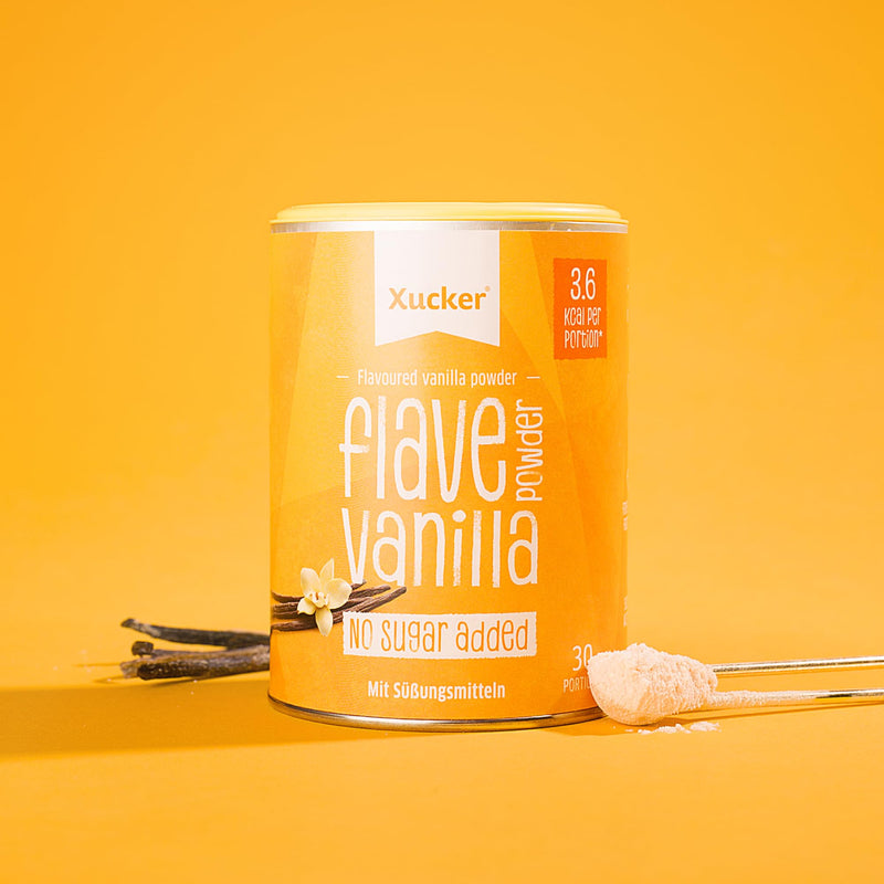 XUCKER Flave Powder Vanilla 120g - Vanilla Flavor Powder for natural enjoyment without sugar, aspartame & sucralose I Flavor powder for flavoring food and drinks - NewNest Australia
