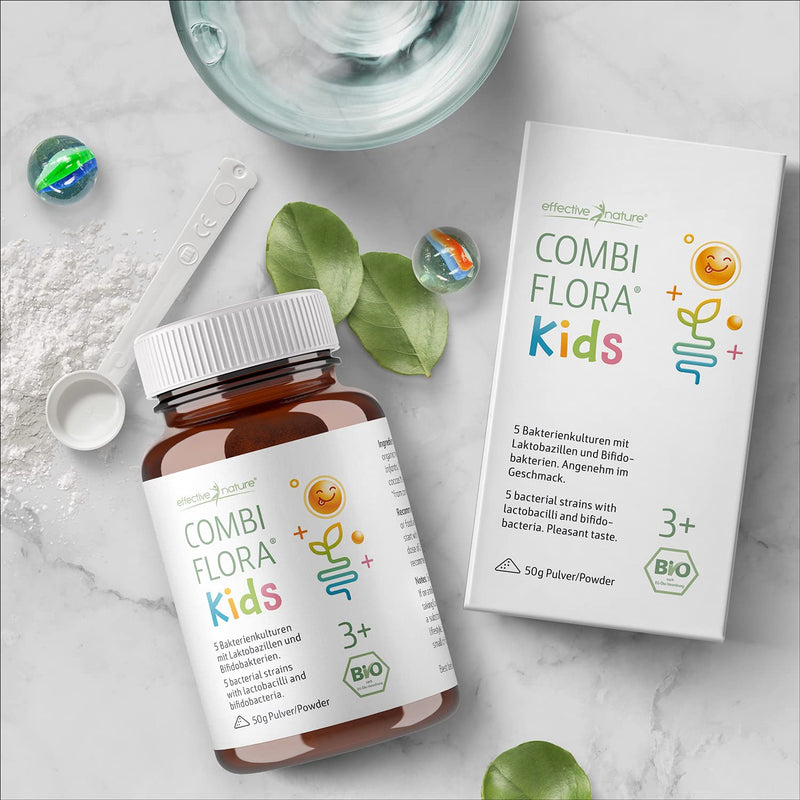 Combi Flora Kids Bio - 50 g - With Bifidobacterium & Lactobacillus for children - Powder with measuring spoon - With 5 bacterial strains for children aged 3 and over - NewNest Australia
