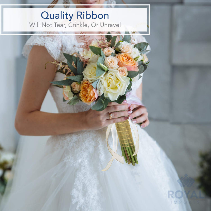 Royal Imports Organza Wired Sheer Ribbon 1.5" (#9) for Floral & Craft Decoration, 50 Yard Roll (150 FT Spool), Gold 1-1/2 Inch - NewNest Australia