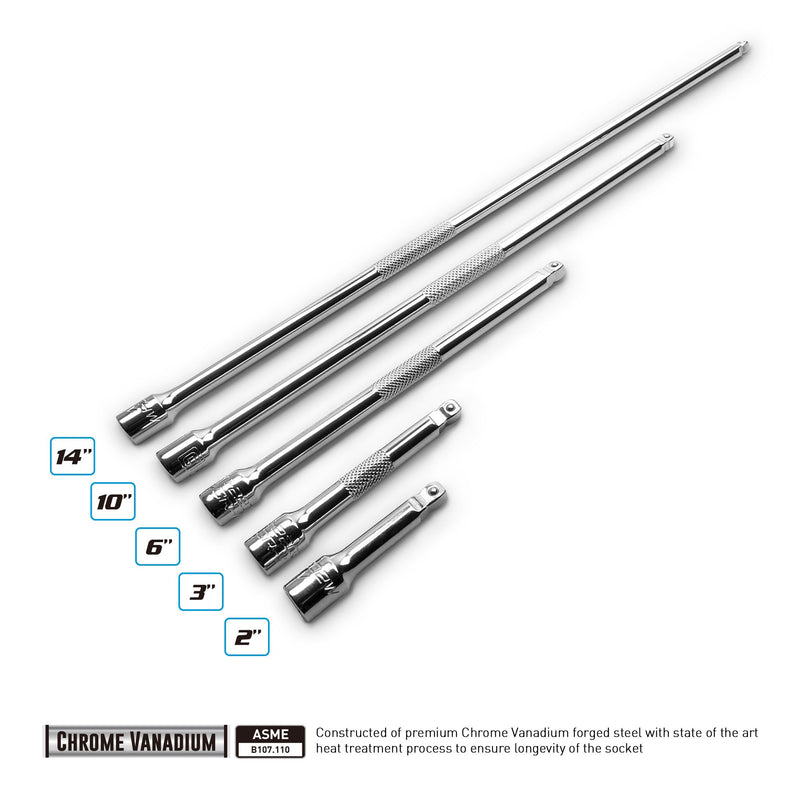 Capri Tools 1/4-Inch Drive Wobble Extension Bar Set, 5-Piece - NewNest Australia