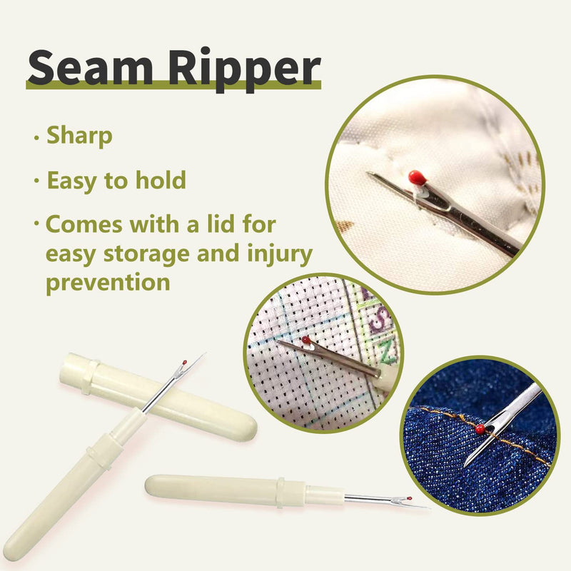 Needle Threaders Tool Set 47 in 1 for Hand Sewing, Sewing Machine, DIY (12 Pcs Needle Threaders + 2 Pcs Seam Rippers + 1 Pc Drawstring Threader+ 2 Pcs Thimbles + 30 Pcs Needles + 1 Pc Storage Case) - NewNest Australia