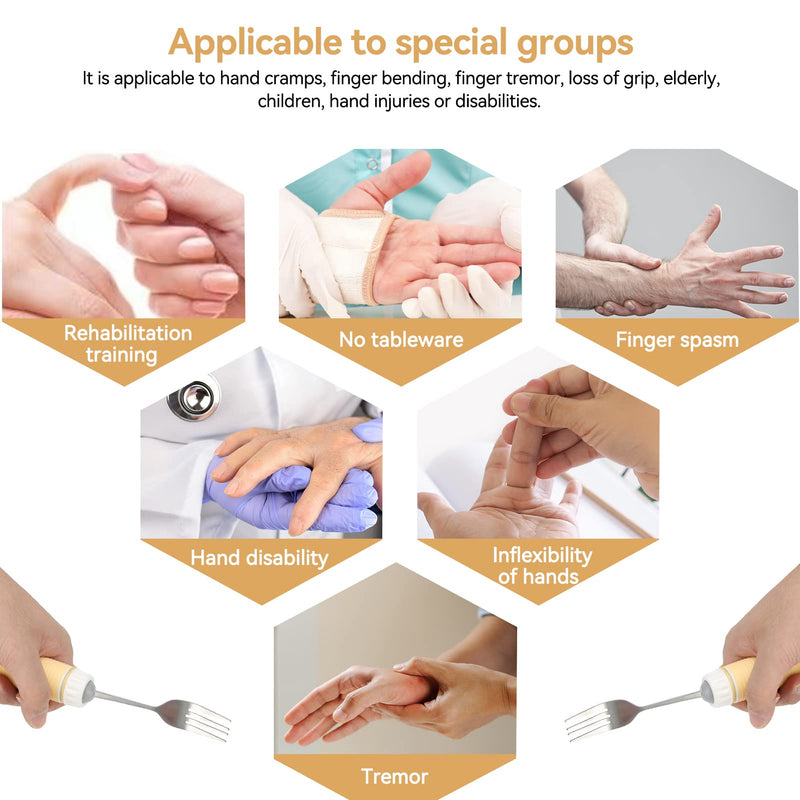 Cutlery For Parkinson Patients, Parkinson Spoon, Children'S Spoon Curved With Soft Handle, Stainless Steel Spoon Everyday Aid Cutlery For Disabled Patients Arthritis Elder, 9.6 Inches (Fork) - NewNest Australia