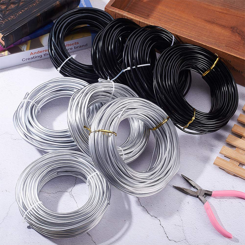 BENECREAT 23 Feet 3 Gauge Aluminum Wire Bendable Metal Sculpting Wire for Bonsai Trees, Floral, Skeleton Making, Home Decors and Other Arts Crafts Making - Black Black (3 Gauge, 23 Feet) - NewNest Australia