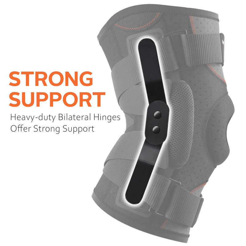 Omples Hinged Knee Brace for Knee Pain Knee Braces for Meniscus Tear Knee Support with Side Stabilizers for Men and Women Patella Knee Brace for Arthritis Pain Running Working Out Black (Small) Small - NewNest Australia