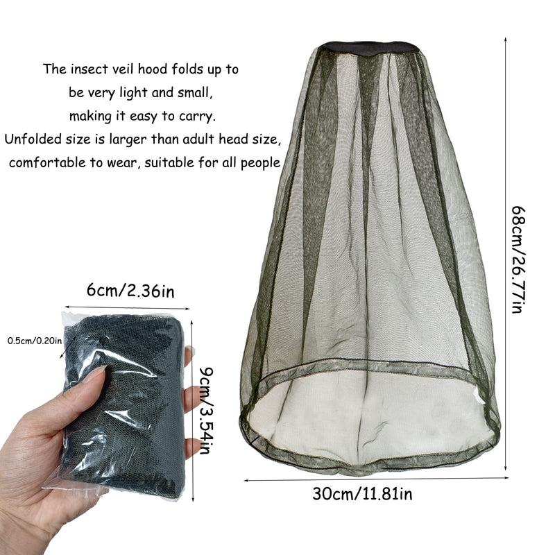Vastsea Pack of 6 Largest Mosquito Head Net, Face Protection Mosquito Net, Head Net, Mesh, Face Net, for Mosquitoes, Bugs, Not Seeing, Mosquitoes from Outdoors, Suitable for Outdoor, Camping, Travel - NewNest Australia