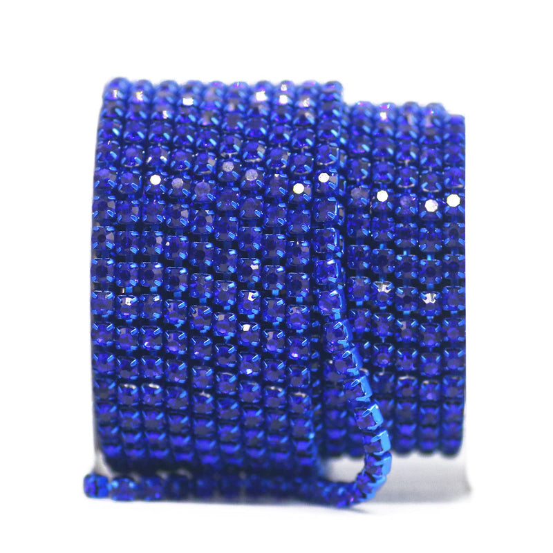 Towenm 1 Roll 10 Yards 4MM Rhinestone Chain, SS16 Crystal Rhinestone Close Chain Trim, Sew on Claw Chain for Jewelry Crafts DIY, Rhinestone Cup Chain (Blue / Sapphire, SS16 / 4mm) Blue / Sapphire - NewNest Australia