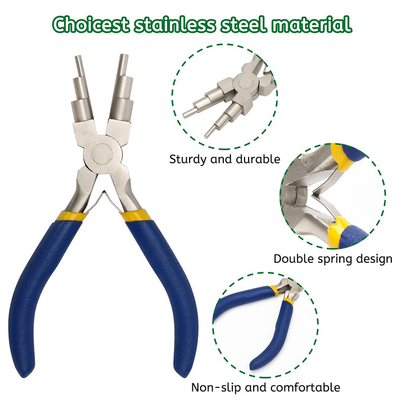 Jewelry Making Nylon Pliers Sets, AngleKai 6 IN 1 Jewelry Bail Making Pliers and Nylon Jaw Flat Nose Pliers Loop Pliers for Jewelry Making, Jump Ring (blue) Blue - NewNest Australia