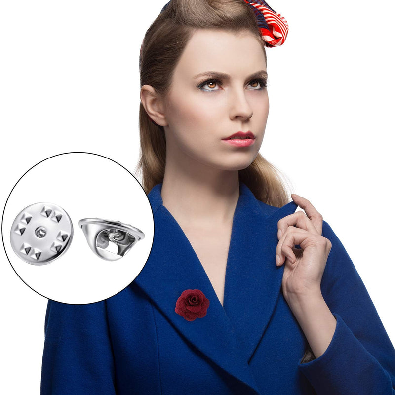 Brass Clutch Badge Insignia Clutches Pin Backs Replacement (Silver, 50 Pieces) - NewNest Australia