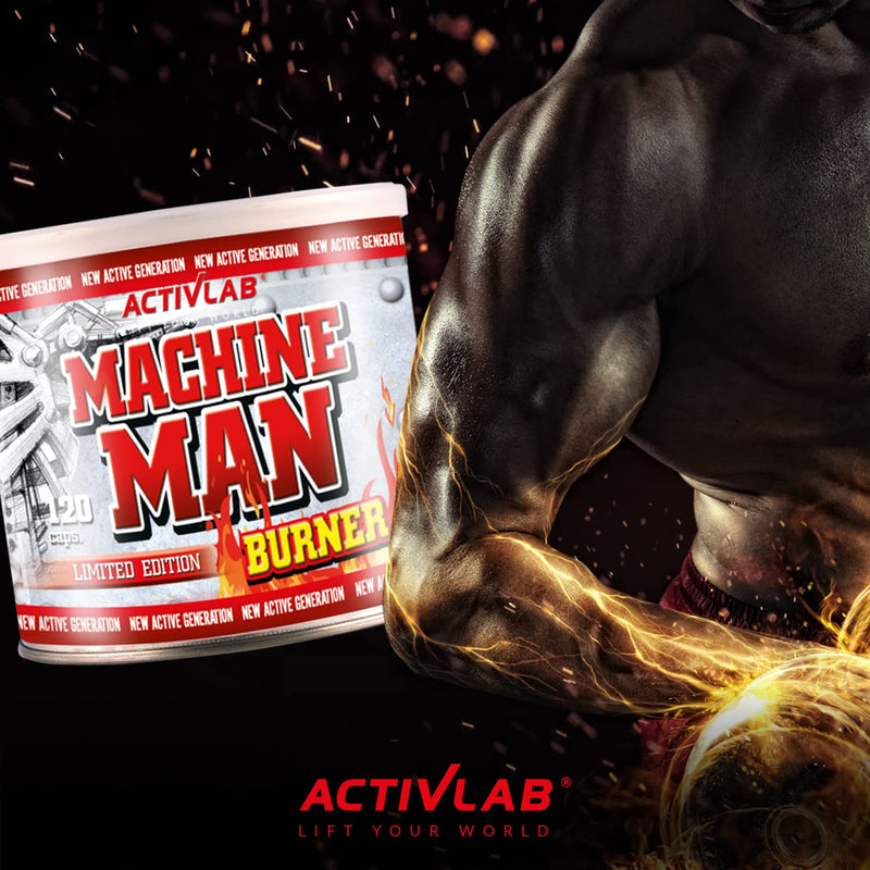 Activlab Machine Man Burner 120 Caps, Fat Burner, No Yo-Yo Effect, B Vitamins, Caffeine, Muscle Protection, Fat Reduction, Fos, Highly Thermogenic, Anti-Catabolic, Metabolism, Reduces Appetite, L-Carnitine - NewNest Australia