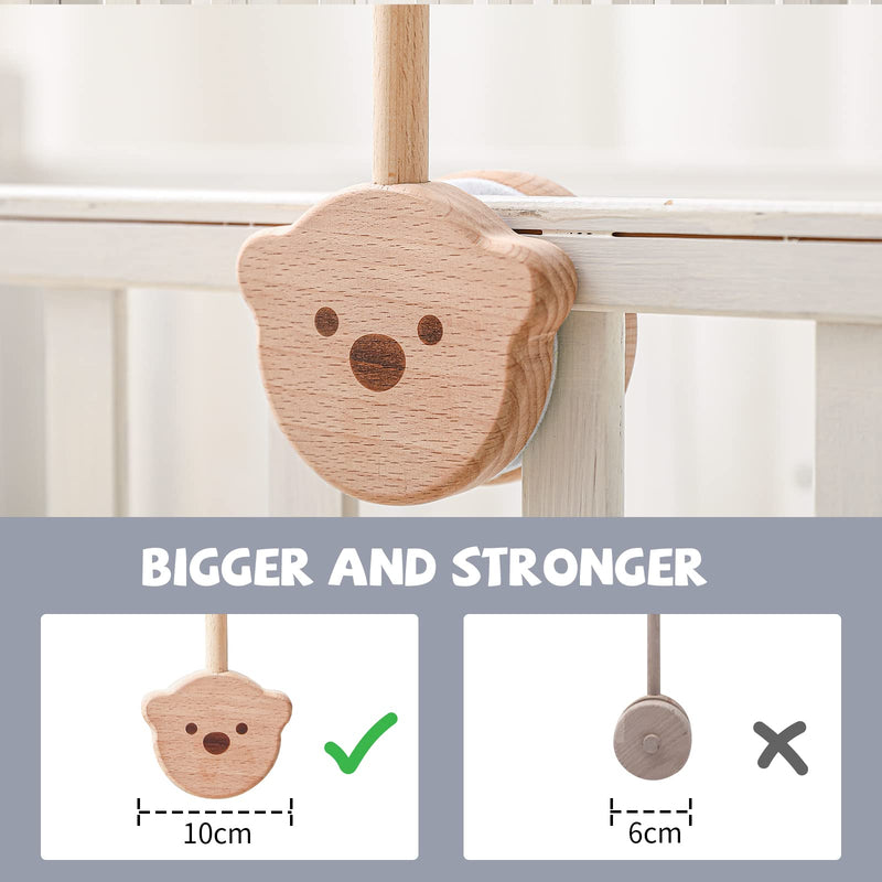 Crib Mobile Arm - HBM Rotating Wooden Mobile Arm for Crib 28-33 inch Baby Mobile Hanger Nursery Decor Mobile Stand for Crib ( Bear Mobile Holder ) Bear Wooden Arm - NewNest Australia