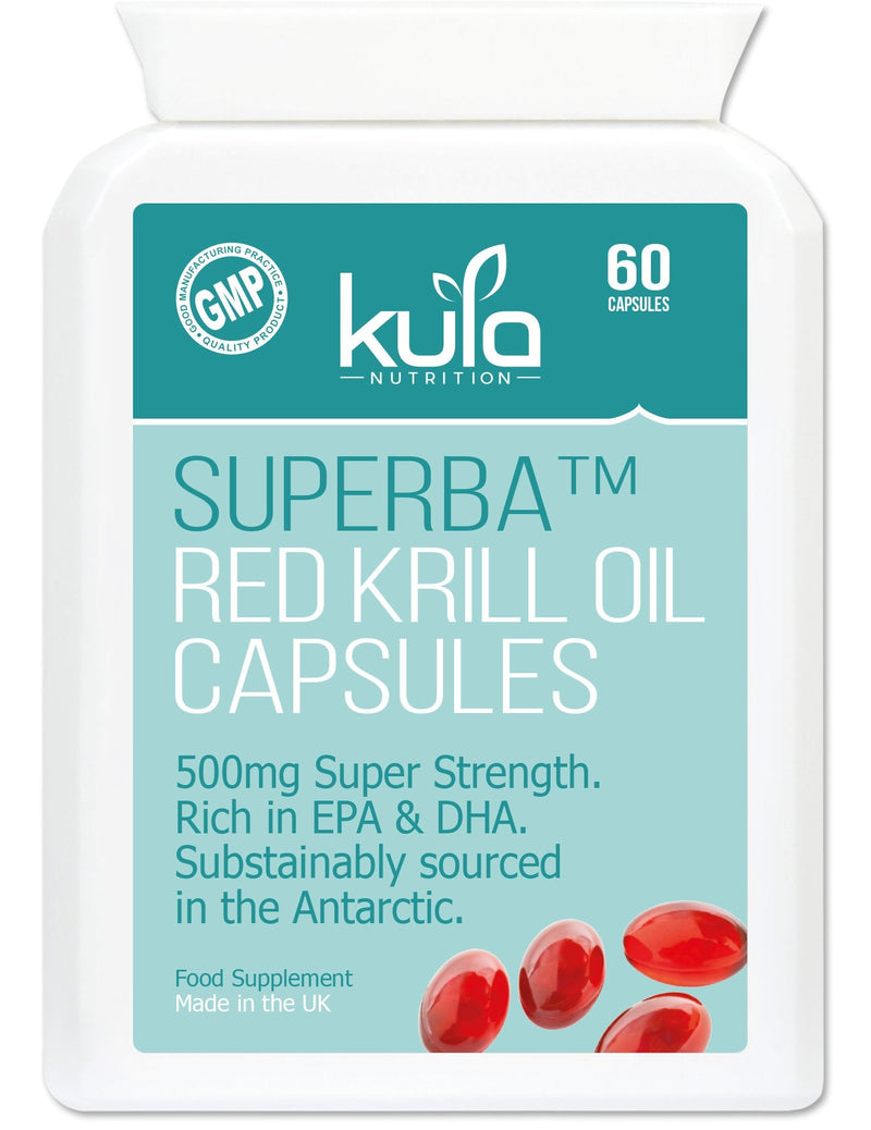 Max Strength Red Krill Oil Capsules - 1000mg per Serving - 60x 500mg Softgels (1 Month Supply) Astaxanthin, EPA, DHA Omega 3 Oil for Heart, Blood Pressure, Vision and Brain Health - Kula Nutrition - NewNest Australia