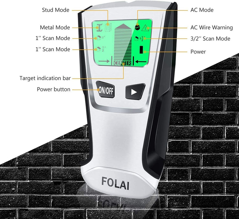 Stud Finder Sensor Wall Scanner - 4 in 1 Electronic Stud Sensor Beam Finders Wall Detector Center Finding with LCD Display for Wood AC Wire Metal Studs Joist Detection Silver - NewNest Australia