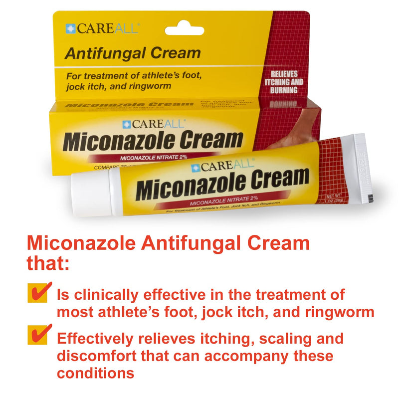 (4 Pack) CareALL® 1.0 oz. Antifungal Miconazole Nitrate 2% Cream, Compare to Micatin, Cures Most Athlete’s Foot, Jock Itch, Ringworm 1 Ounce (Pack of 4) - NewNest Australia