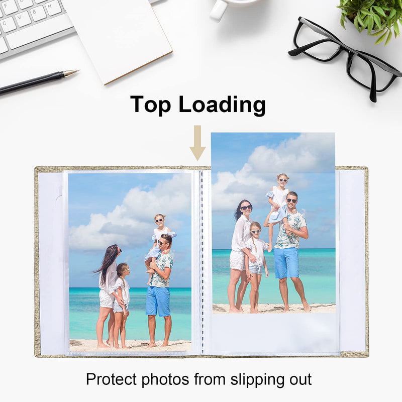 Vienrose Small Photo Album 4x6 Photos, 2 Pack Linen Cover Mini Photo Book, 26-Page Holds 52 Pictures, Artwork or Postcards Storage Beige - NewNest Australia