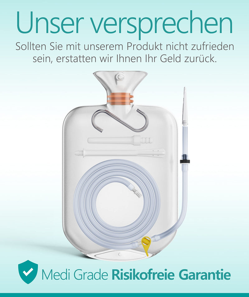 Medi Grade Enema Kit For Intimate Cleaning For Home - 2L Capacity - 14 Pieces - Enema Kit With Reusable, Accessory, Instructions, Portable Bag And More - 100% Transparent - NewNest Australia