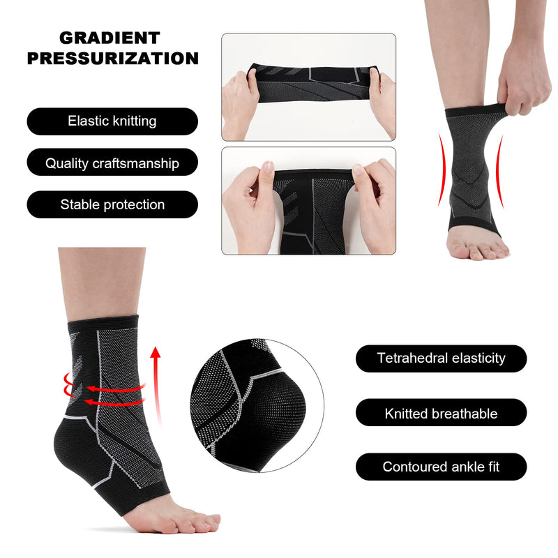 Acwoo Ankle Brace, Pack Of 2 Sports Foot Bandage Ankle For Men And Women, Metatarsal Support And Ankle Protection, Plantar Fasciitis Bandage, Ankle Brace For Sports, Football, Fitness (M) - NewNest Australia