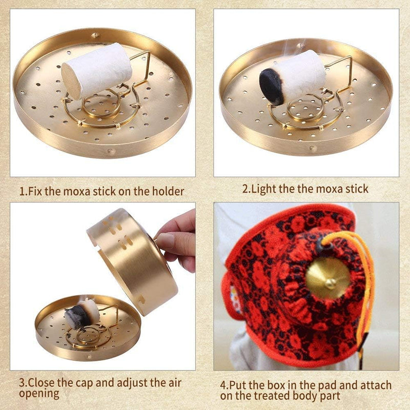 Copper Moxibustion Box 3 Speed Adjustable Thickened Acupuncture Moxa Box Temperature Control Moxa Sticks Burner Holder Moxibustion Burner Tank Health Care For Elderly - NewNest Australia