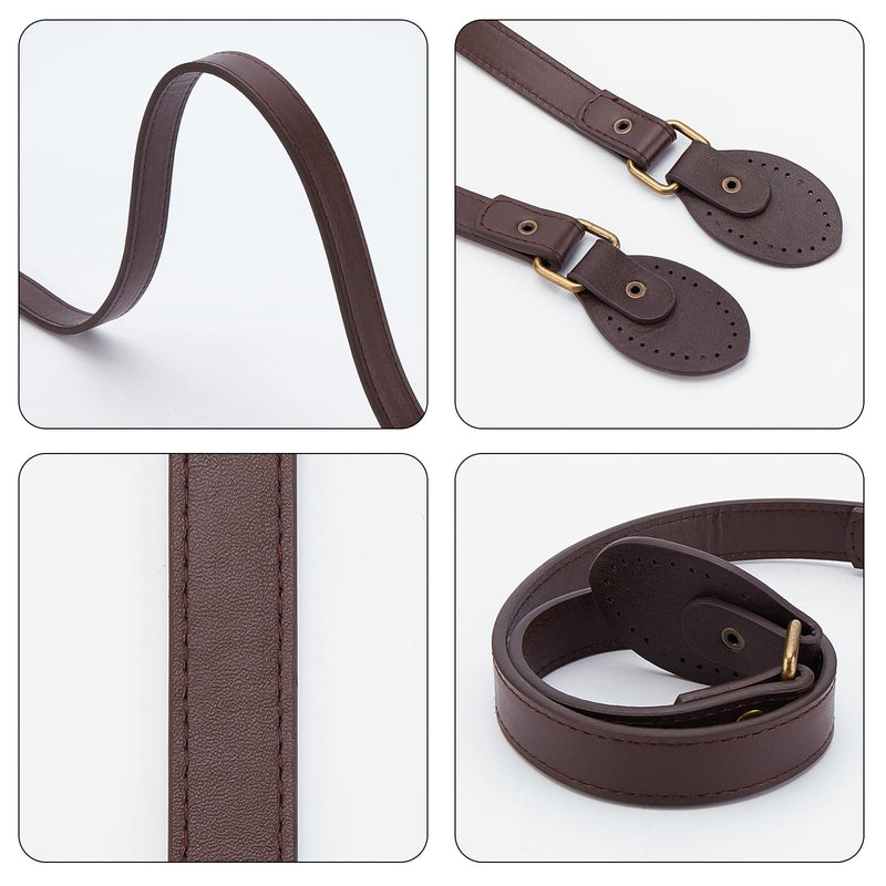 PandaHall 8pcs Purses Bag Straps Handles, 4 Colors Leather Shoulder Strap Short Handbag Crocheted Tote Replacement Accessories Handles with Holes for DIY Purse Straps Craft, 24Inch/62cm - NewNest Australia