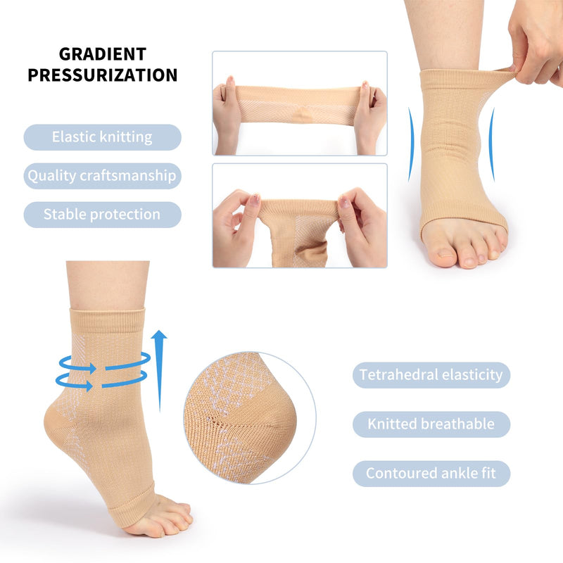 Milaiun Ankle Brace Pack Of 4, Professional Ankle Brace For Women/Men, Compression Socks, Foot Brace, Right And Left Ankle, For Arthritis, Sprained Ankle, Sports (Colour, L) - NewNest Australia