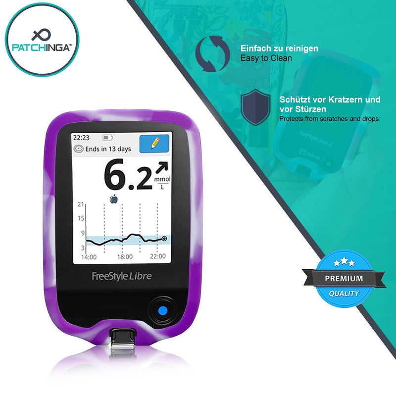 Case for Freestyle Libre 1 & 2 Soft Silicone Blood Glucose Monitor Shockproof Cover with Anti-Slip Function Protects Against Damage and Scratches Purple Dream - NewNest Australia