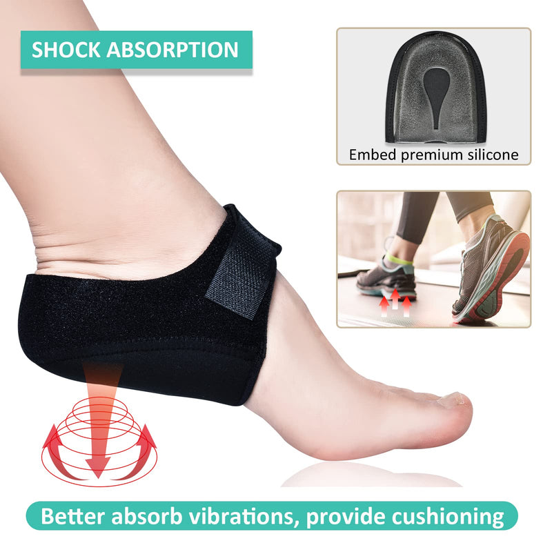Heel Protectors, 4 PCS Heel Sleeves, Heel Cushion with Soft Silicone Gel Pad, New Material, Adjustable Heel Pads, Heel Cups for Plantar Fasciitis, Heel Pain Relief, Heel Support, for Men and Women. Heel Protectors - NewNest Australia