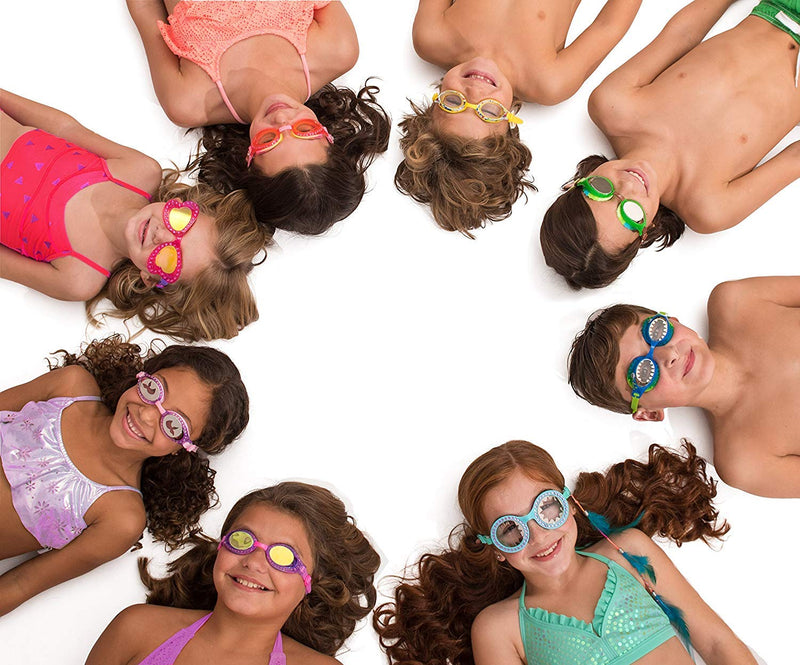 Bling 2O Girls Swimming Goggles 8+ - Anti Fog, No Leak, Non Slip, UV Protection Whiskers White - NewNest Australia