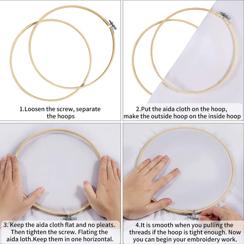Santune 3 Sets Embroidery Starter Kit with Pattern and Instructions, Cross Stitch Set, Stamped Embroidery Kits with 3 Embroidery Clothes with Pattern, 1 Embroidery Hoops A-Van Gogh-Rainbow-Mountain - NewNest Australia