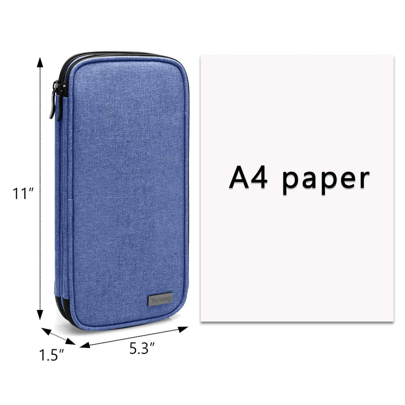 Teamoy Knitting Needles Case(up to 10-Inch), Travel Organizer Storage Bag for Circular and Straight Knitting Needles, Crochet Hooks and Knitting Accessories, Dark Blue-NO Accessories Included Medium - NewNest Australia