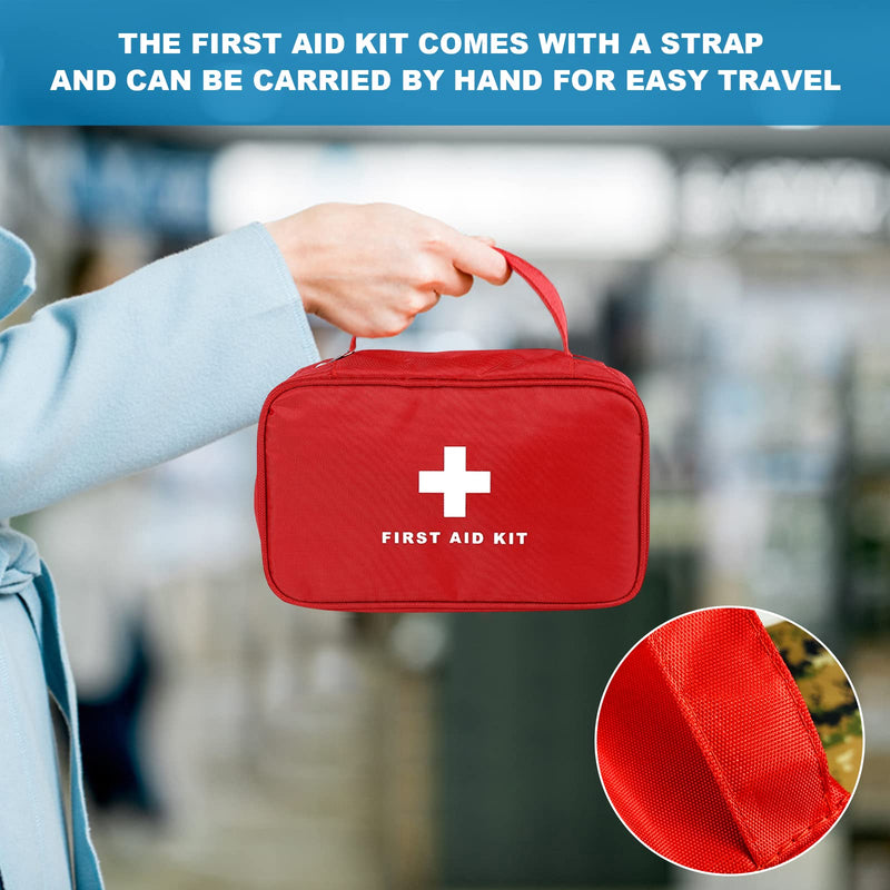 Aoutacc First Aid Bag Empty Waterproof Durable First Aid Kit Empty With Zipper Storage Medicine Emergency Bag For Home Office Kitchen Outdoor Red, Red, Fashionable - NewNest Australia