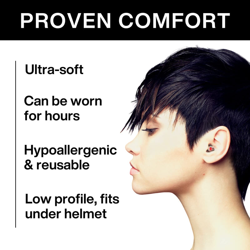 EarPeace Moto Original Noise Reduction Earplugs Reusable, High Fidelity Hearing Protection for Motorcycles, Motorsports, Touring, Commuting and Racing Medium Size up to 26dB Noise Canceling Black Case Moto - Original - NewNest Australia