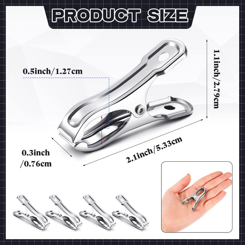 100 Pcs Stainless Steel Greenhouse Clamps Heavy Duty Garden Clips Green House Clips with Large Open Greenhouse Clips for Netting Sturdy Plant Cover Clips Metal Clothes Pins for Fixing Netting Cover - NewNest Australia