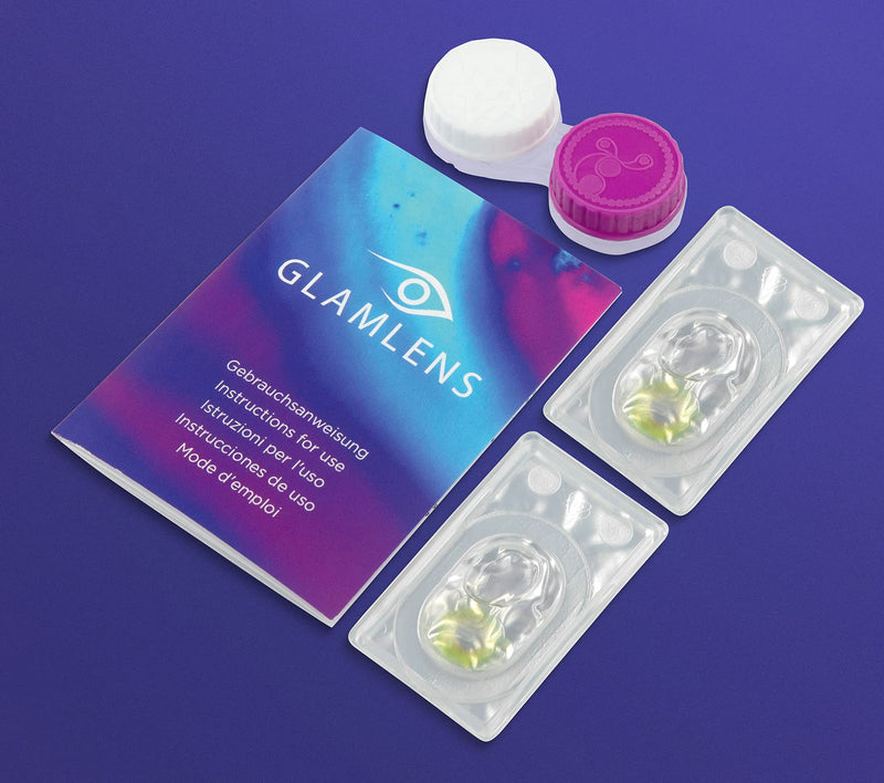 Glamlens Florence Green + Container, Very High-Coverage Natural Green Contact Lenses, Colored Monthly Lenses Made Of Silicone Hydrogel, 1 Pair (2 Pieces), Dia 14.00, No Prescription - NewNest Australia