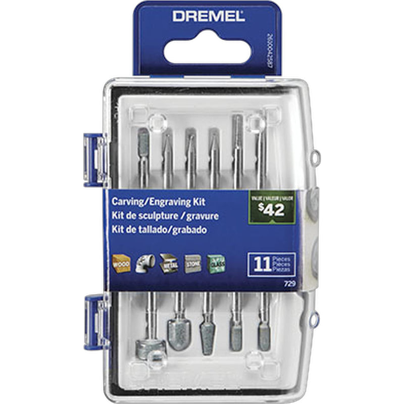 Dremel 729-01 Carving & Engraving Rotary Tool Accessories Kit, 11-Piece Assorted Set - Perfect for Use On Wood, Metal, and Glass New Model - NewNest Australia