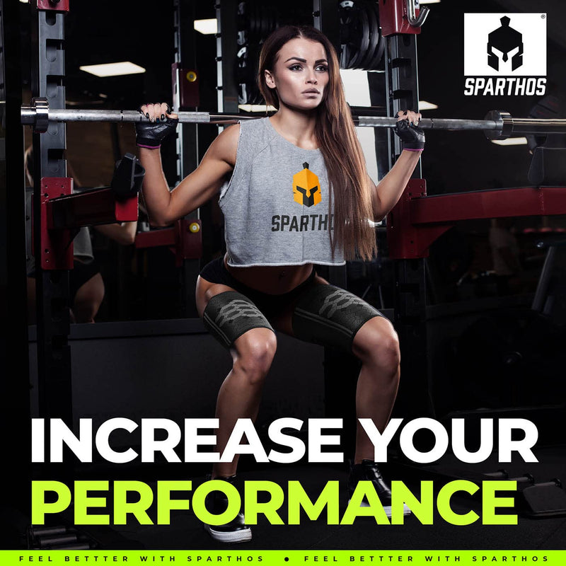 Sparthos Thigh Compression Sleeves (Pair) – Quad and Hamstring Support – Upper Leg Sleeves for Men and Women – Made from Innovative Breathable Elastic Blend – Anti Slip Midnight Black Medium - NewNest Australia