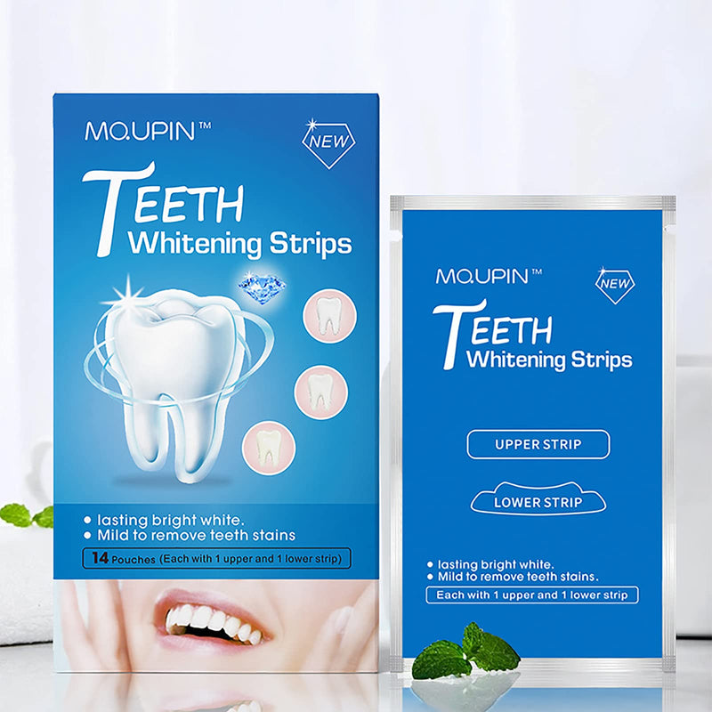 MQUPIN Teeth whitening kit,Teeth whitening Strip,Teeth Whitening Strips,14 Treatments 28 Strips,Teeth Whitening Kit,Non-Slip Dental Whitener Professional Effect Whitening Strips Transparent - NewNest Australia